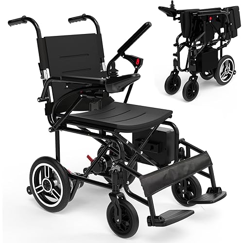 Electric Wheelchair for Adults,15 Miles Long Travel Range, Lightweight Folding,Max Support 300 LBS,Portable All-TerrainMotorized Wheelchair for The Elderly