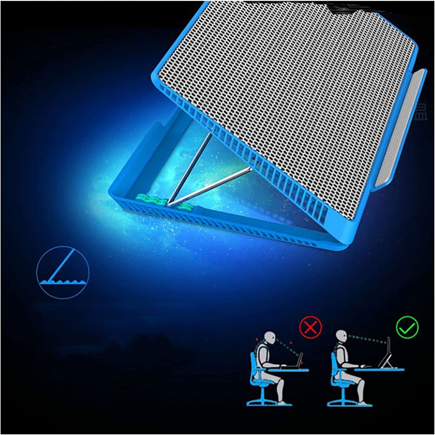 Base di raffreddamento da Gaming Supporto Per Base Per Notebook Per Dispositivo Di Raffreddamento Per Laptop Per Regolabile 6 Ventole In Alluminio per PC Notebook