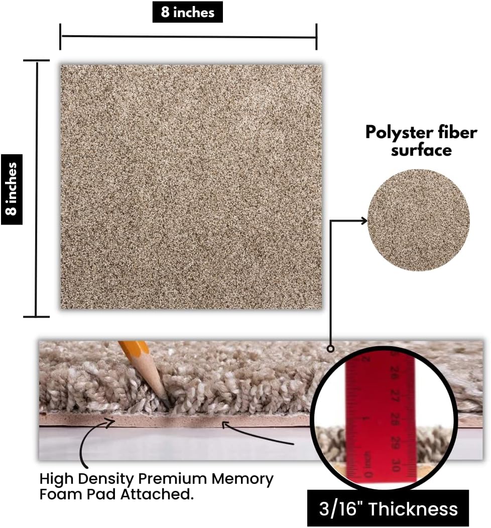 smart squares easy street premium made in the usa carpet tiles 8x8 inch, soft padded, seamless appearance, peel and stick for easy diy installation (sample, 4032 casa marina) 4032 casa marina 0.44 sq ft (sample)