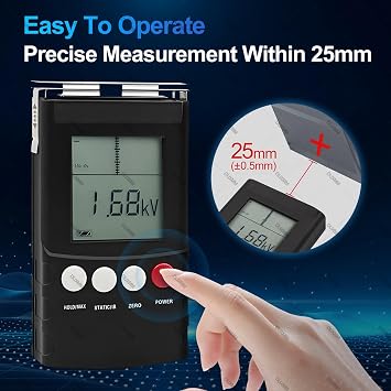 Handheld Electrostatic Tester, Electrostatic Field Meter, Measuring Range 0-22KV, Test Distance 25mm, 0~±220V Ion Balance Tester, for Textile Fiber Paper