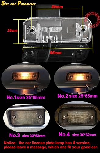 Miniatura 4 de Cámara de respaldo impermeable a color, cámara de visión trasera para automóvil con ángulo de 170 grados, placa de matrícula para Mercedes C E CLS