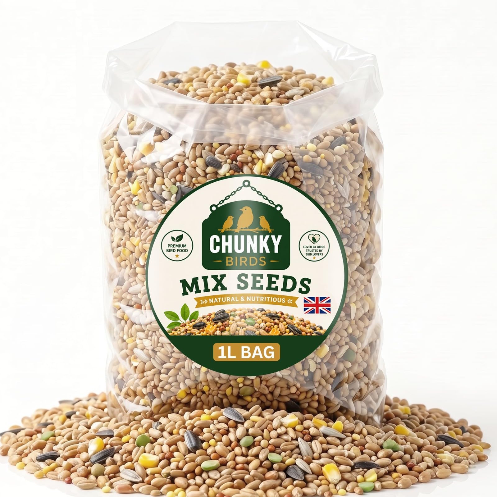 1L Wild Bird Seeds Mix for Small Garden Birds Food