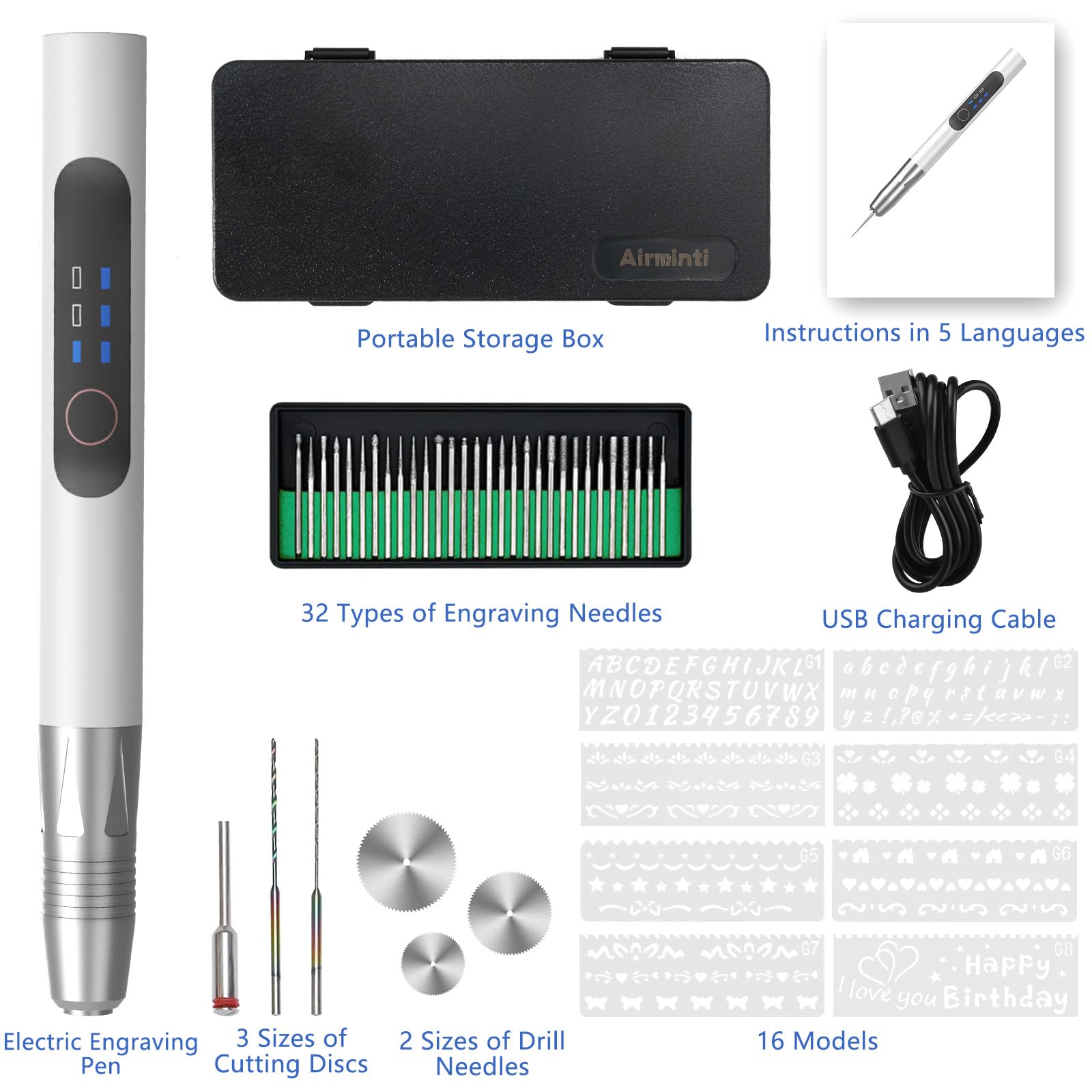 Grabado Pluma, Lápiz de grabado eléctrico, herramienta de grabado inalámbrica portátil, grabador de batería USB, grabador giratorio portátil para grabar joya