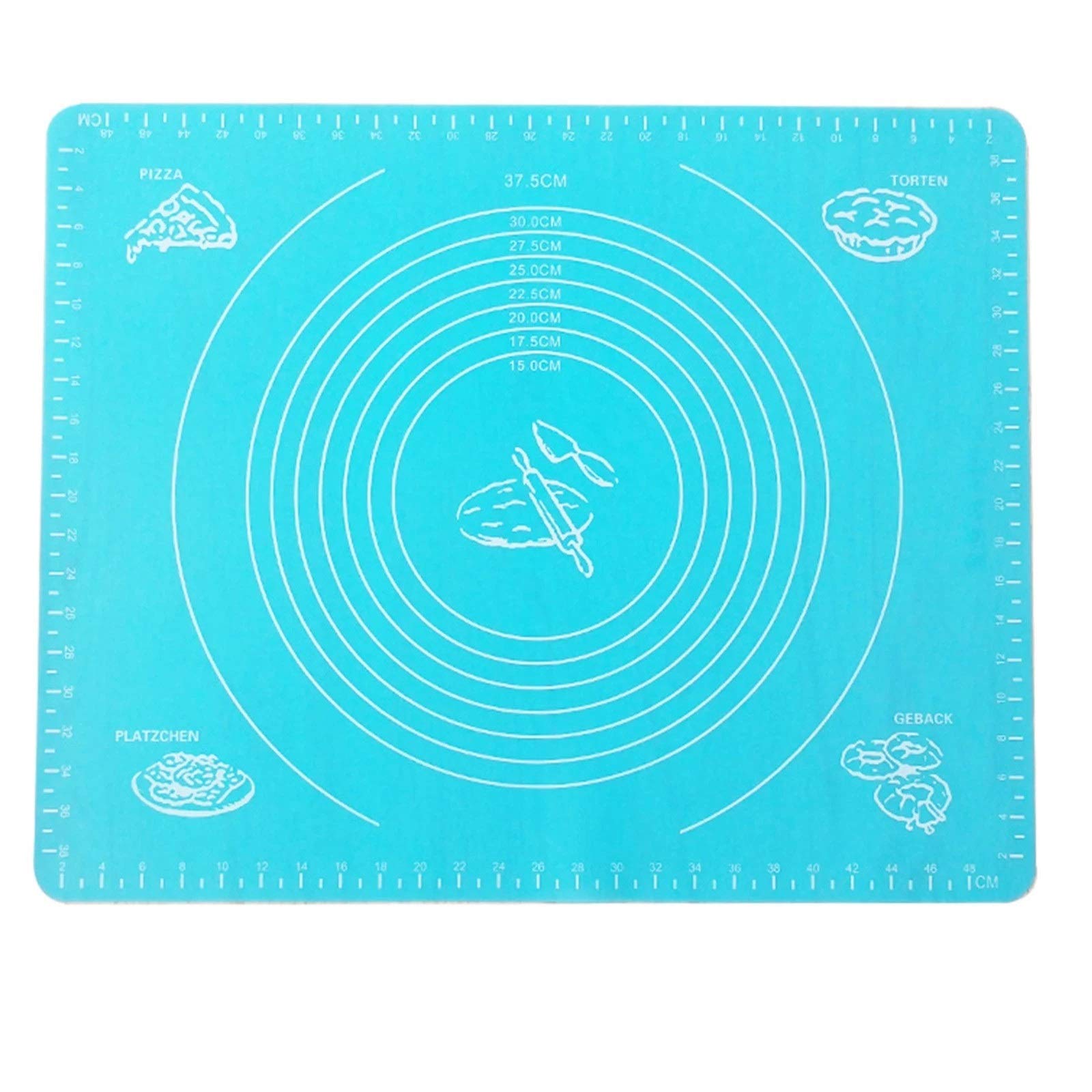 Backunterlagen Silikon Backmatten -Teigkissen mit Backpolstermatte für Jeden Standort(Blau)