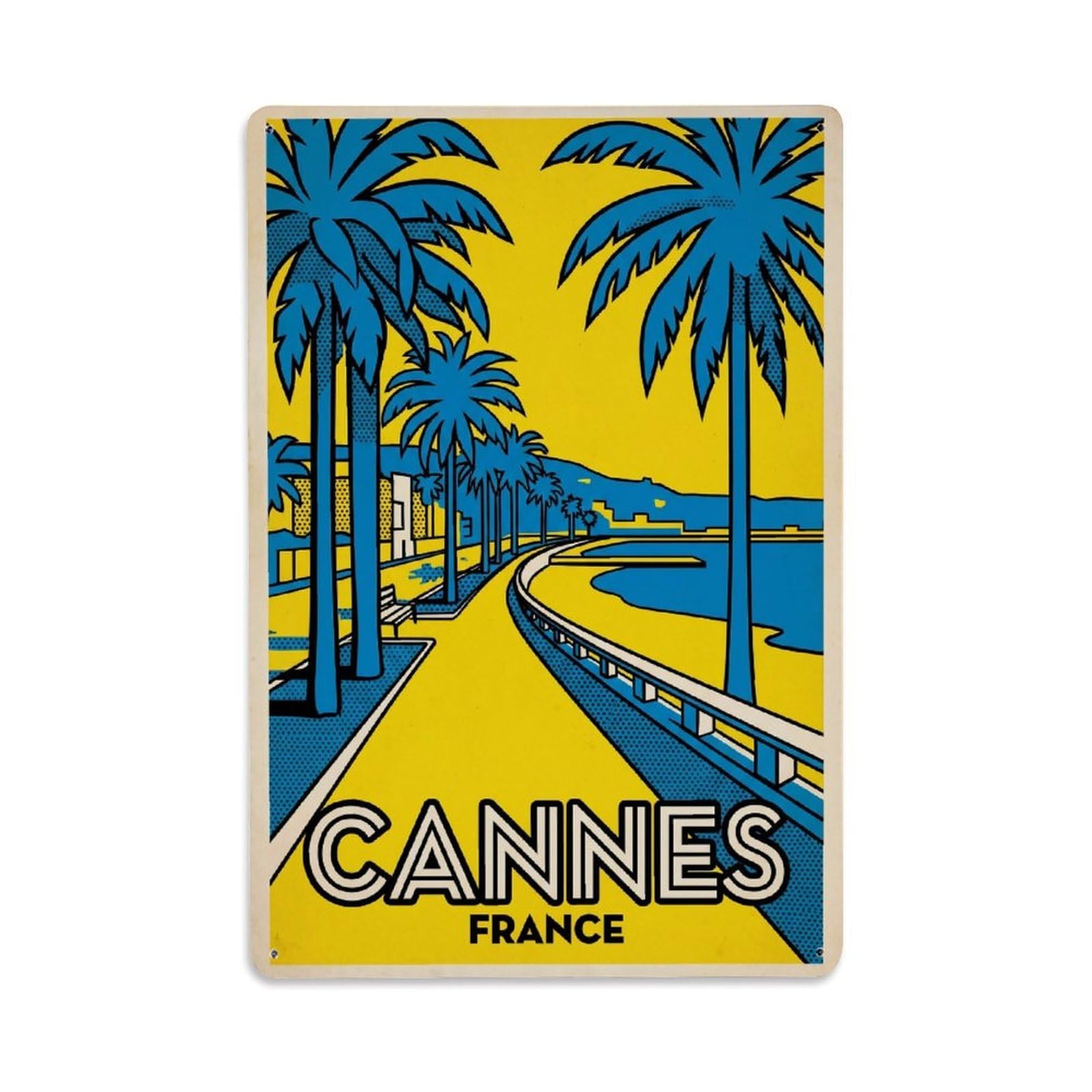 France Cannes Travel Metal Tin Sign