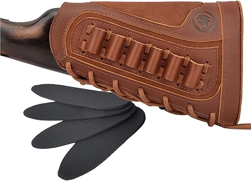 Reposamuñecas de cuero con soporte para rifle para .357 .308 .30-30 .30-06 .45-70 12GA 16GA 20GA .22LR