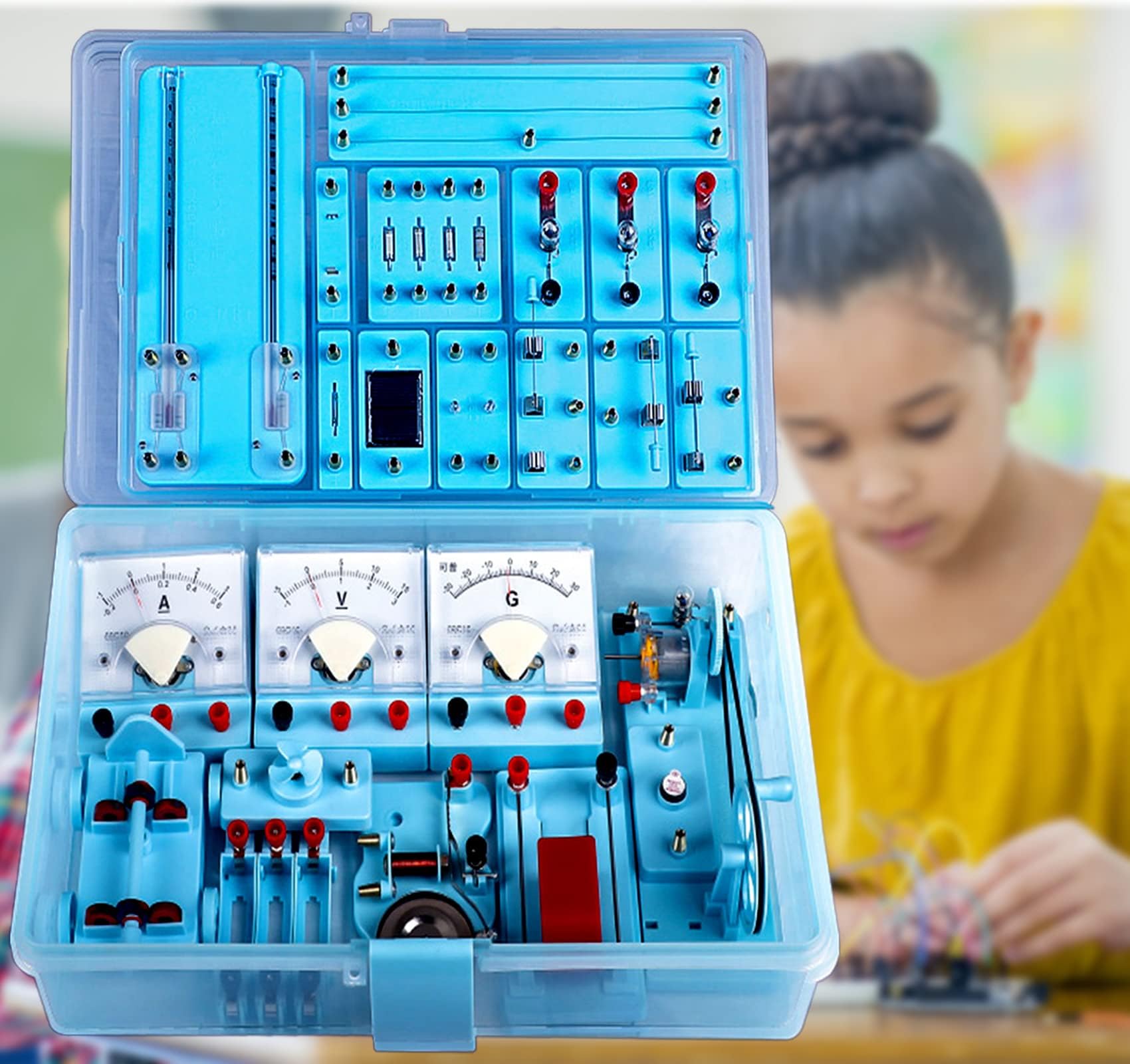 Physics Science Lab Electric Circuit Start-kit Electricity and Magnetism Kit for Students Kids Circuit Building Set Educational Toys - Improve Practical Ability