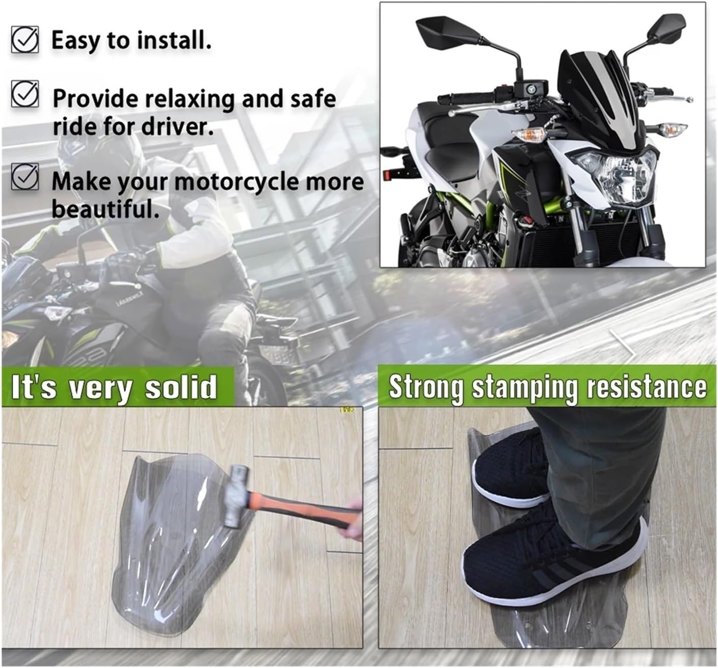 For Z650 Accessories WindScreen Windshield Shield Screen Viser Win