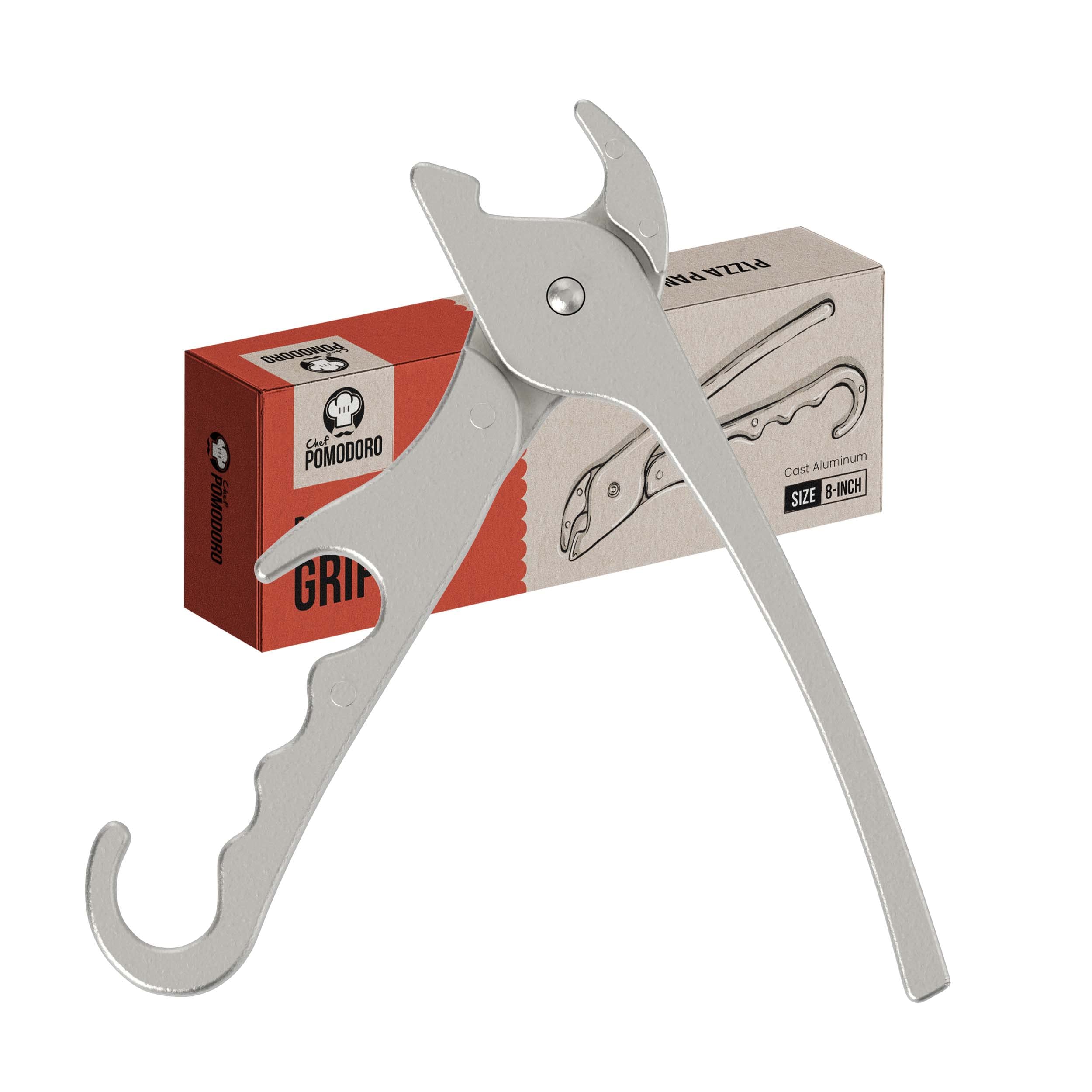 Buy Chef Pomodoro Premium Pizza Pan Gripper, 20 cm Cast Aluminum Heavy