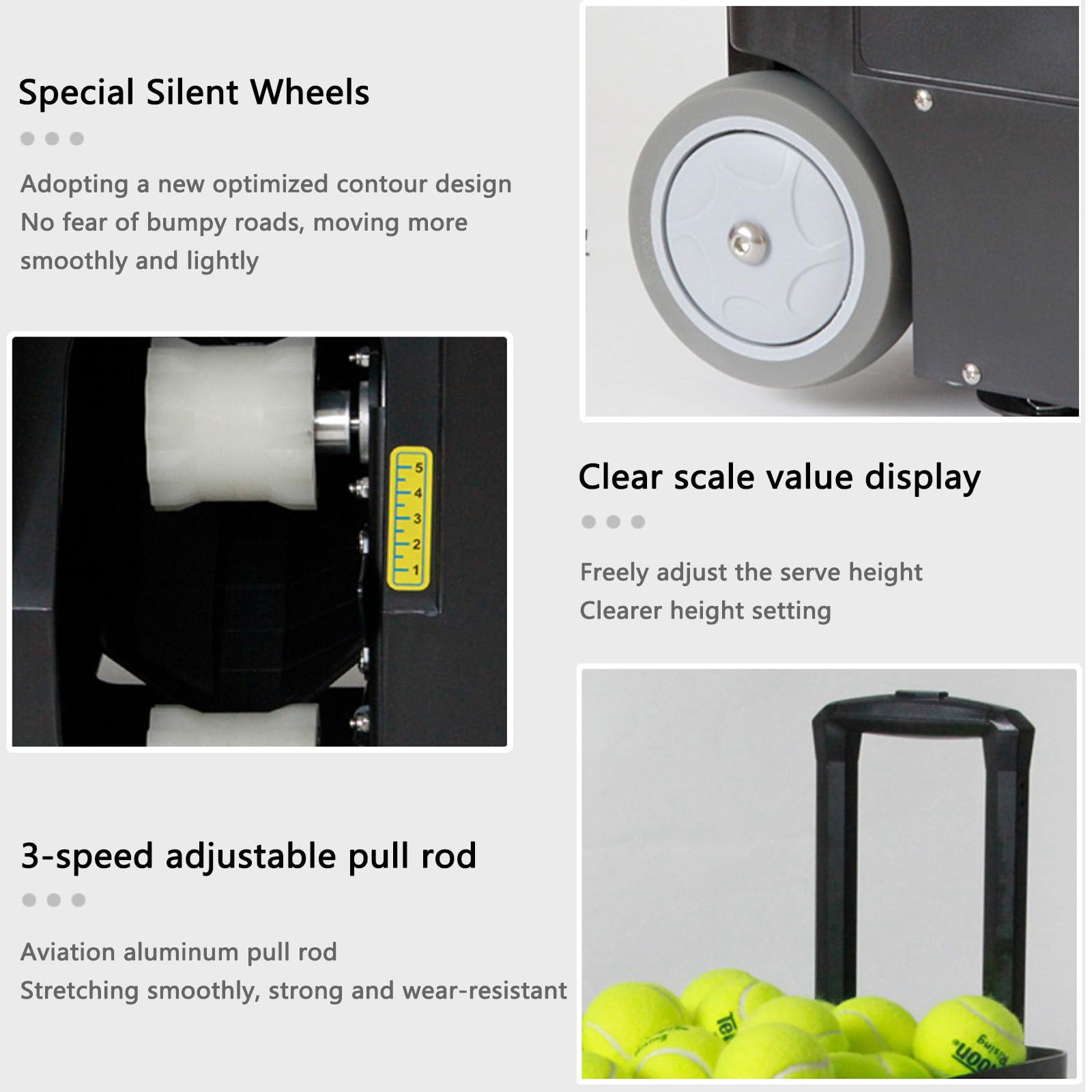 Macchina da Tennis,Allenamento Tennis,Macchina da Lancio da Tennis | macchina per lanciare palline automatica intelligente, con telecomando e APP,Può contenere 50 Palline