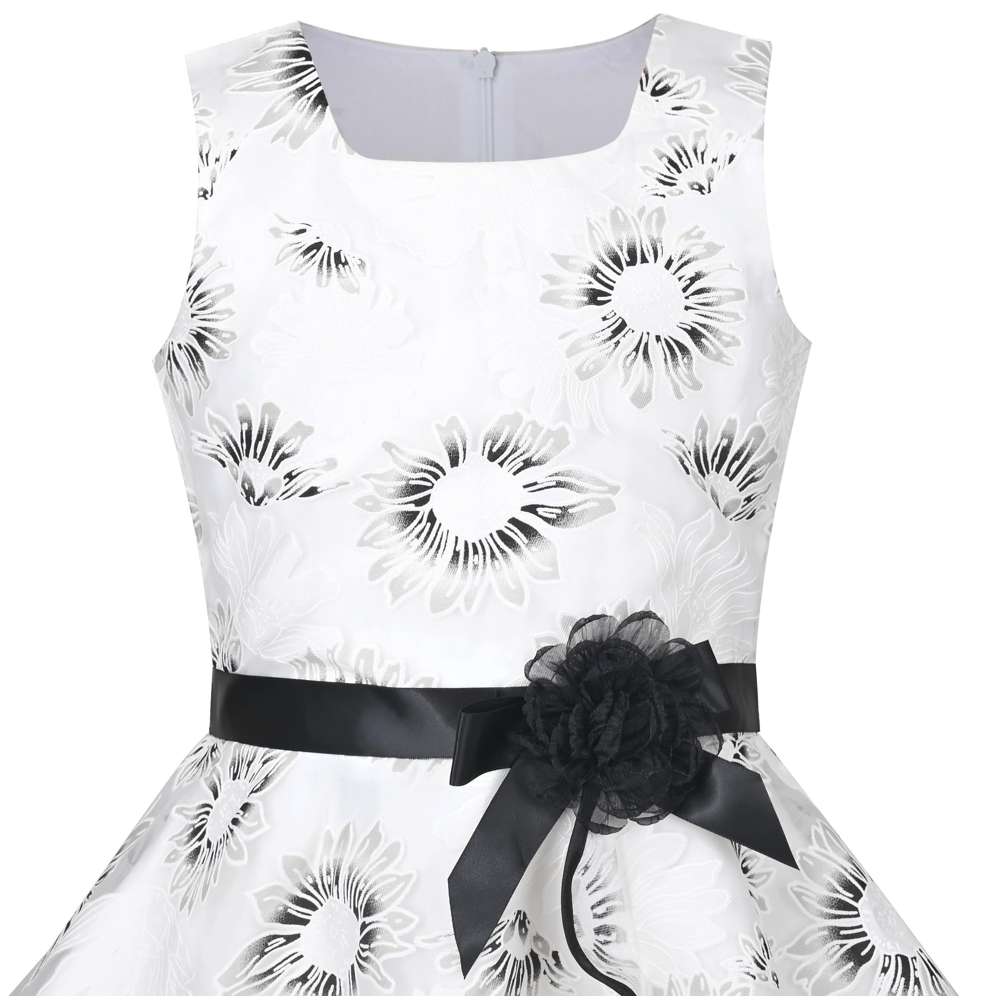 Sunny Fashion Vestito Bambina 3 Livelli Rosa Fiore Onda Pageant Nozze Bambini Capi di Abbigliamento 4-12 Anni