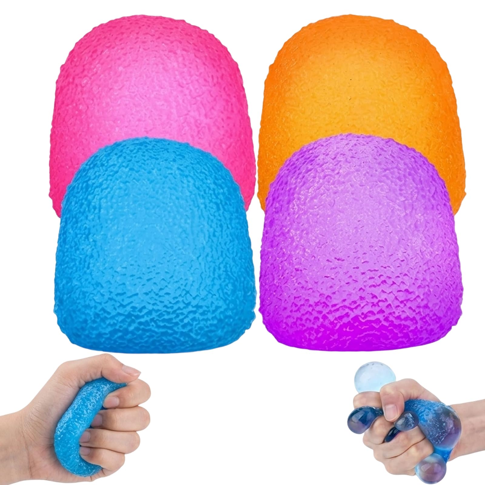 4 Pcs Rainbow Slow Rising Squeeze Balls, 4 x 4 x 4.5cm Soft Fidget Squeeze Toys, Handheld Squeeze Play Toys, Portable Pocket Toys, Ideal Party Bag Fillers for Teens and Adults
