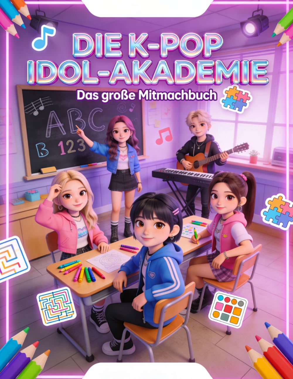 Mein super K-Pop Mitmachbuch für Kinder: Spiele, Rätsel und Ausmalen