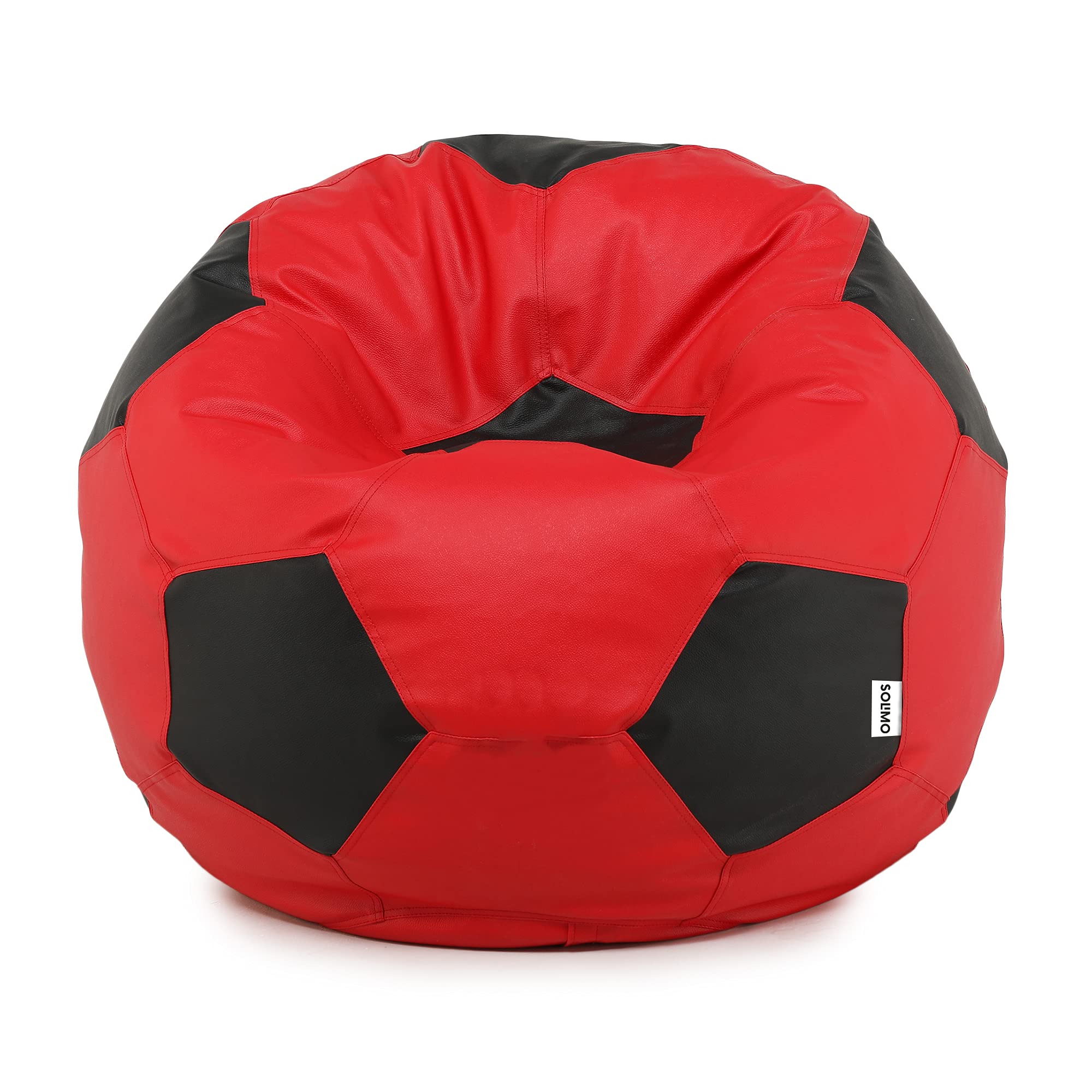 Amazon Brand - Solimo XXXL Football Faux Leather Bean Bag Cover without Beans (Red and Black) (B08DDXTJ25) Amazon Price History, Amazon Price Tracker