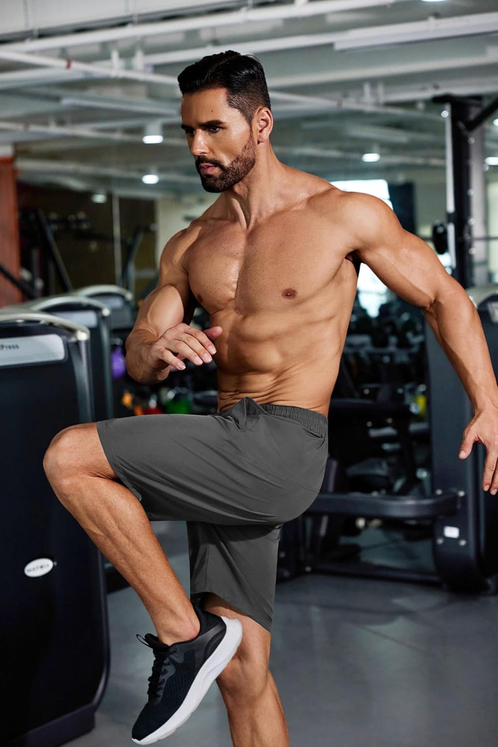 COOFANDY Men's Running Athletic Shorts 9" Gym Workout Lightweight Elastic Waist Sports Shorts - Image 3