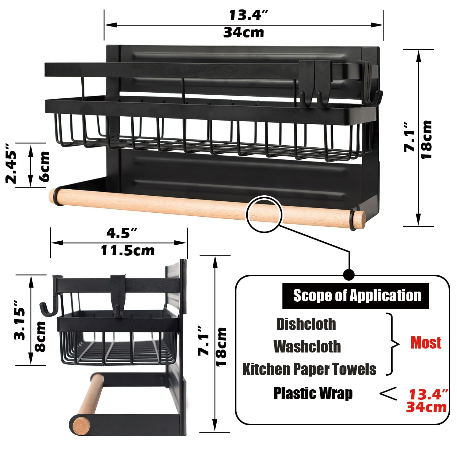 Estante magnético para especias para refrigerador, soporte magnético para toallas de papel, organizador de especias para refrigerador, organizador de cocina, almacenamiento de cocina, color 6