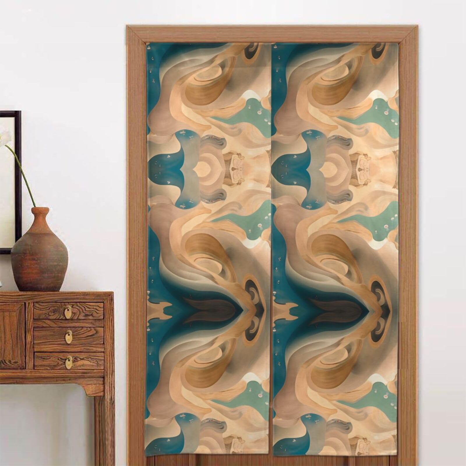 CNTDBU Dunhuang Mystery Door Curtain 34x56 Inch-Room Divider Panel for Privacy, Entryway Screen for Kitchen Bedroom