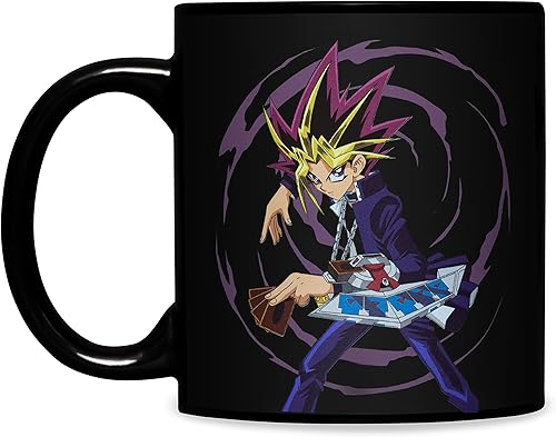 Surreal Entertainment YU-GI-OH - Taza de café de cerámica con cambio de calor de Yugi y Mago Oscuro, color negro