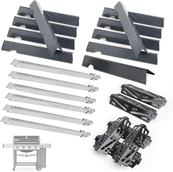 SafBbcue Genesis II Replacement Kit for Weber Genesis II 600 Series Parts | 66034/66796 Flavorizer Bars 66687/66042 Heat Deflectors, 67490 Burner Tubes for Weber Genesis II E/S-610 LX E-640 S-640