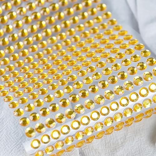 Miniatura 7 de 3090 piezas de 4 hojas de calcomanías de diamantes de imitación autoadhesivas de 0.157 pulgadas (3450.236 in), gemas de diamantes de imitación para