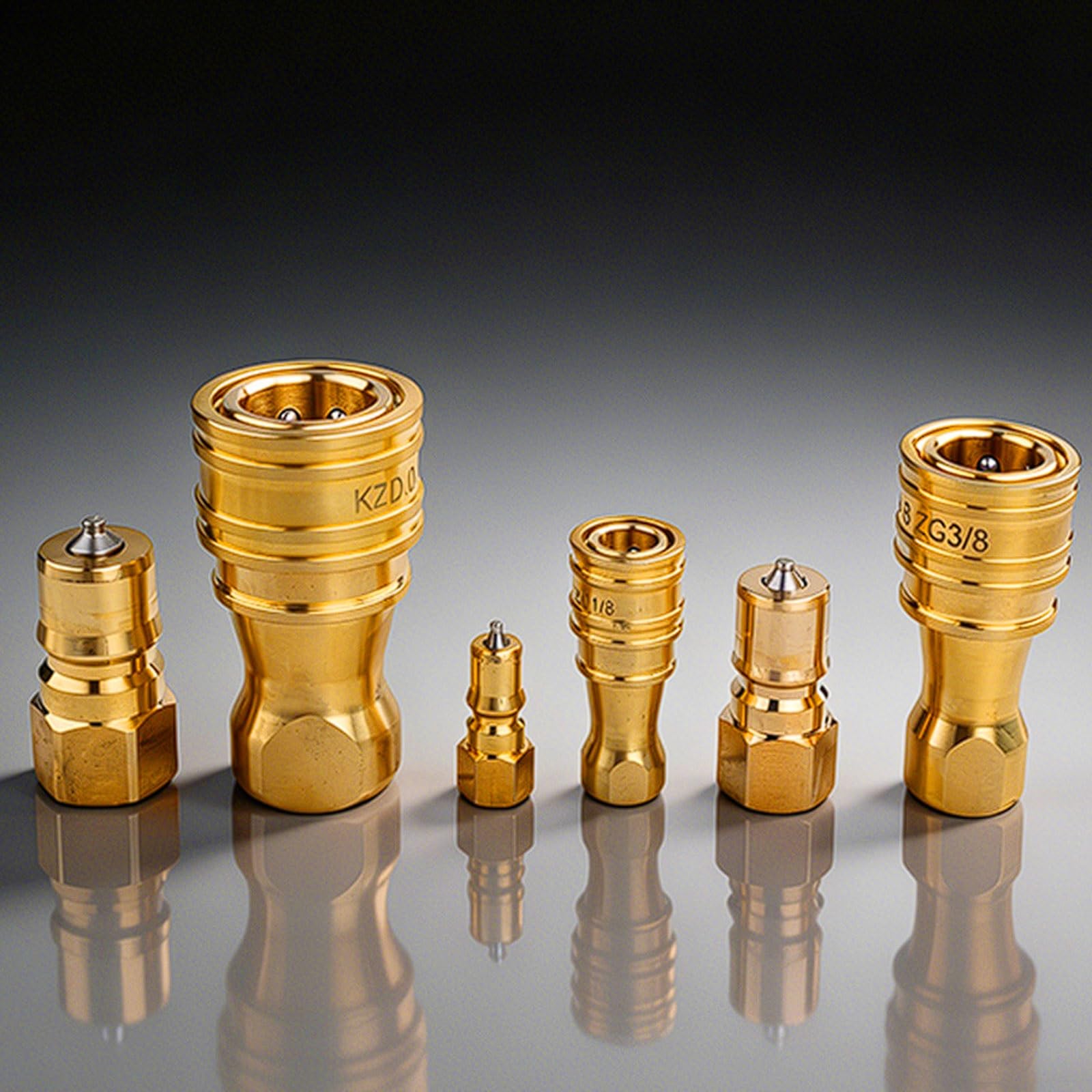 Acoplamiento hidráulico de conexión rápida latón, doble autosellante con rosca interna 1/8" a 1-1/2" ZG, alta presión/temperatura anillo PTFE(KZD-ZG 1-1/2'')