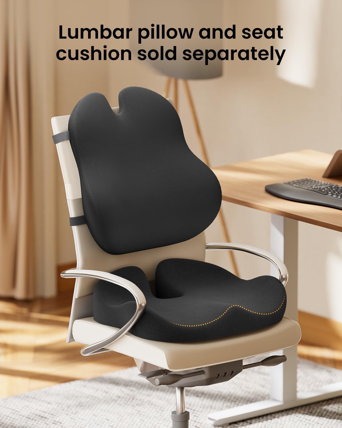 ProtoArc Lumbar Support Pillow for Office Chair, Memory Foam Back Support Pillow for Lower Back, Lumbar Cushion Desk Chair Back Cushion, Ergonomic Back Rest for Chair, Car, Home - Black - Image 8