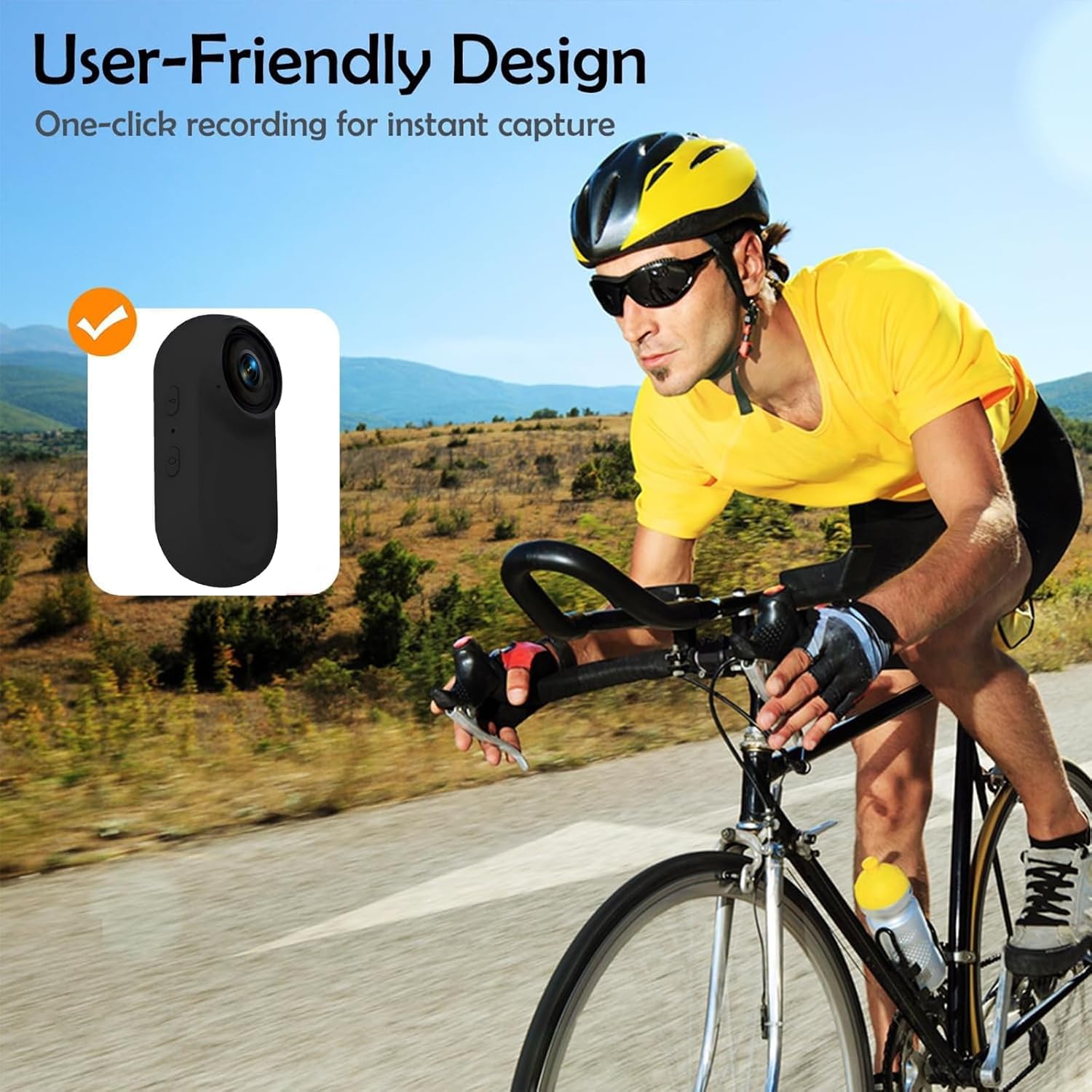 B-Qtech Mini Body Camera Wearable Action Cam Thumb-Size Portable Video Recording Body Worn Camcorder for Security, Work, Guard, Travel, Cycling