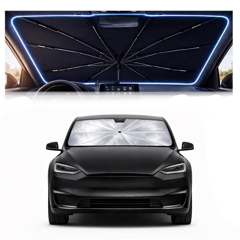 Protetor Solar para Para-brisa em Formato de Guarda-chuva BONULI para Tesla Model X 2016–2026