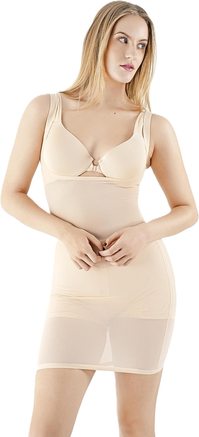 Wonderbum Braless Forming Dress Seamless Shaping Support Dress for Smooth Silhouette Black Nude Sizes S XL