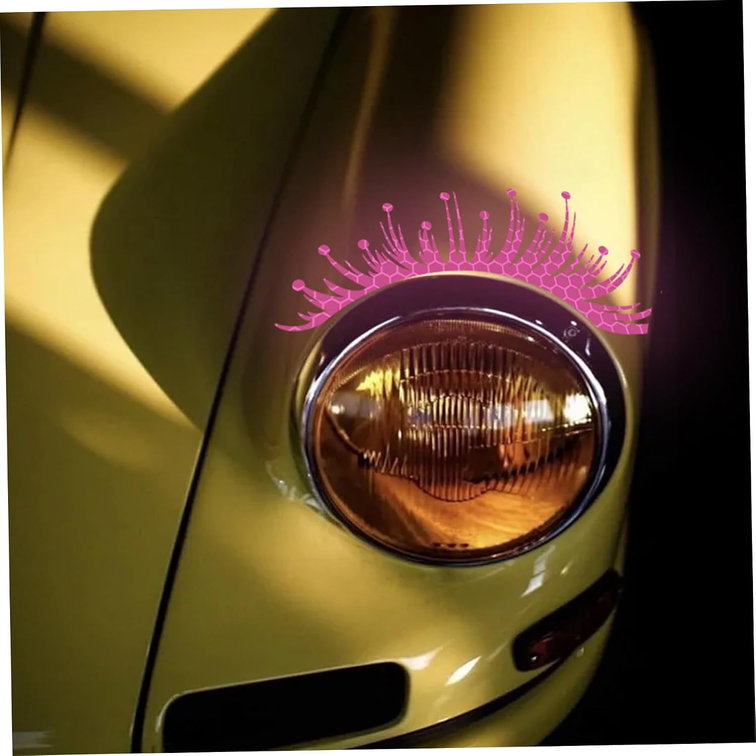 Car Eyelashes for Headlights 1 Pair Reflective PVC Decorative Lashes 9.8x4.4in, Cute Car Accessories for Girls, DIY Auto Decoration Stickers, Style1 image 2