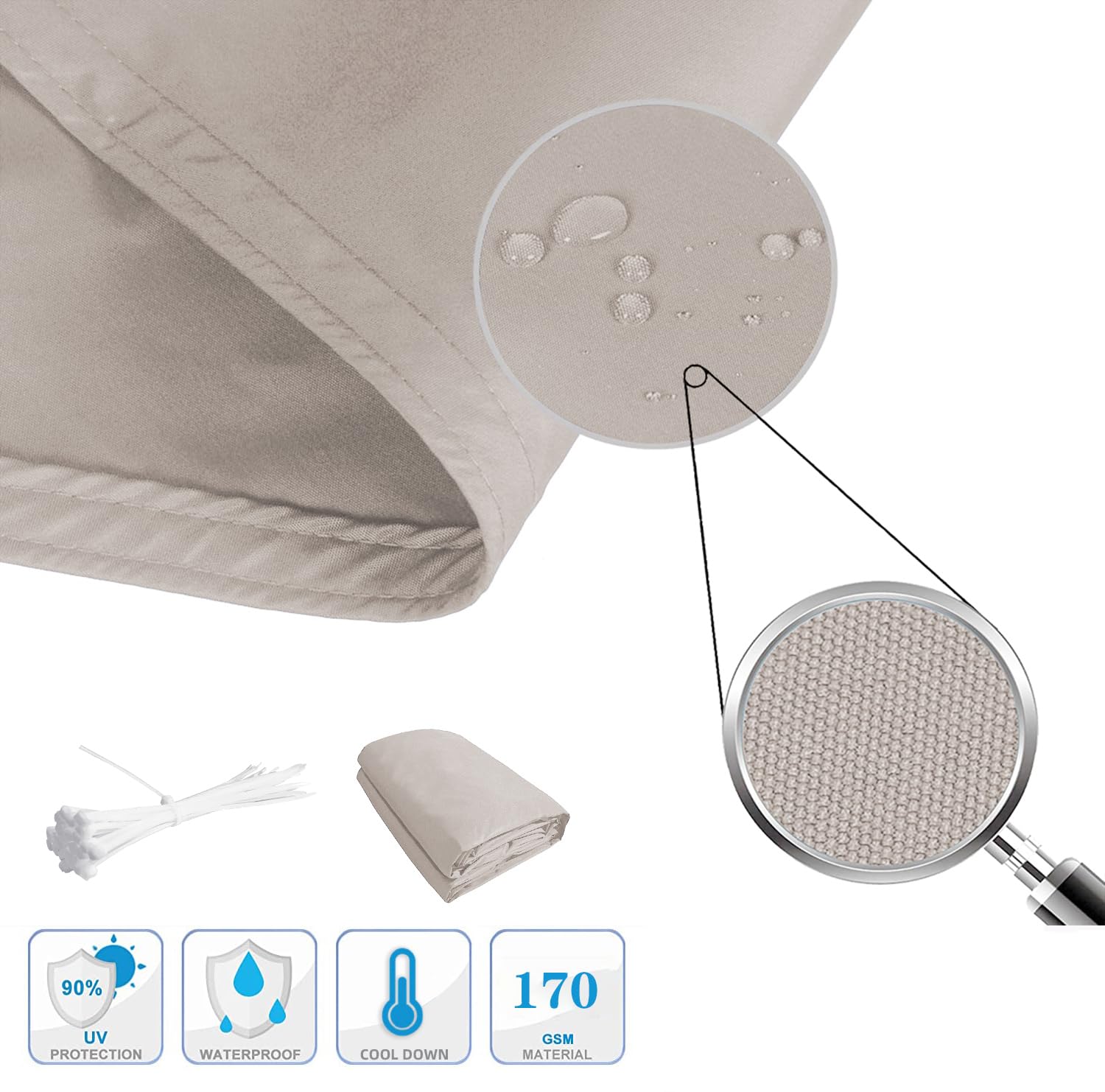 LOVE STORY Frangivista Balcono Schermi Divisori e Protettivi per Balconi Poliestere Impermeabile (PES) 1.2 x 6 m per Balcone da Giardino Esterno,Taupe