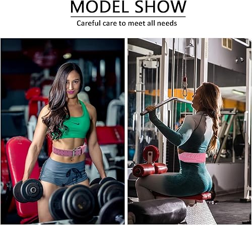 Miniatura 5 de Cinturón de levantamiento de pesas de cuero de 0.354 in para mujeres y hombres con soporte lumbar acolchado de 4 pulgadas para entrenamiento de