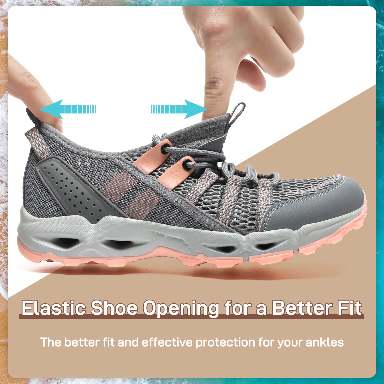 ziitop Zapatos de agua para senderismo para mujer, de secado rápido, antideslizantes, ligeros, transpirables, para verano, senderismo y escalada