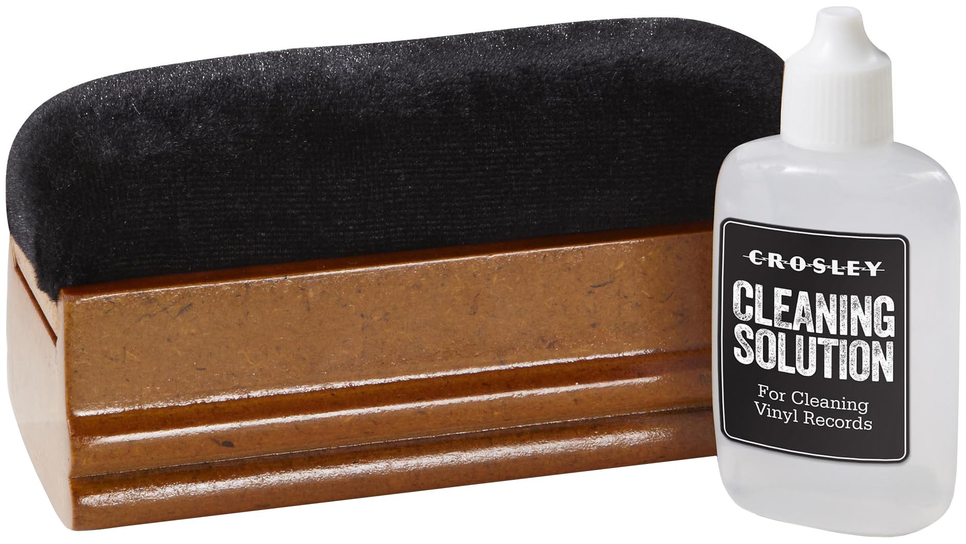 CrosleyAC25 Turntable Record Maintenance Kit with Cleaning Solution and Wet/Dry Velvet Brush