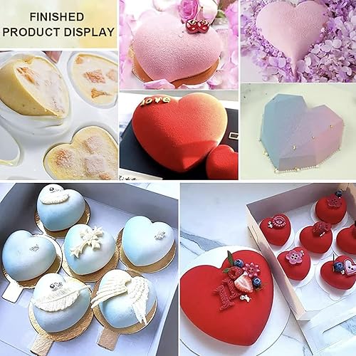 Miniatura 6 de AFINSEA Molde de silicona 3D para hornear velas, molde de silicona con forma de corazón de amor para jabón, molde de pastel de mousse, molde de