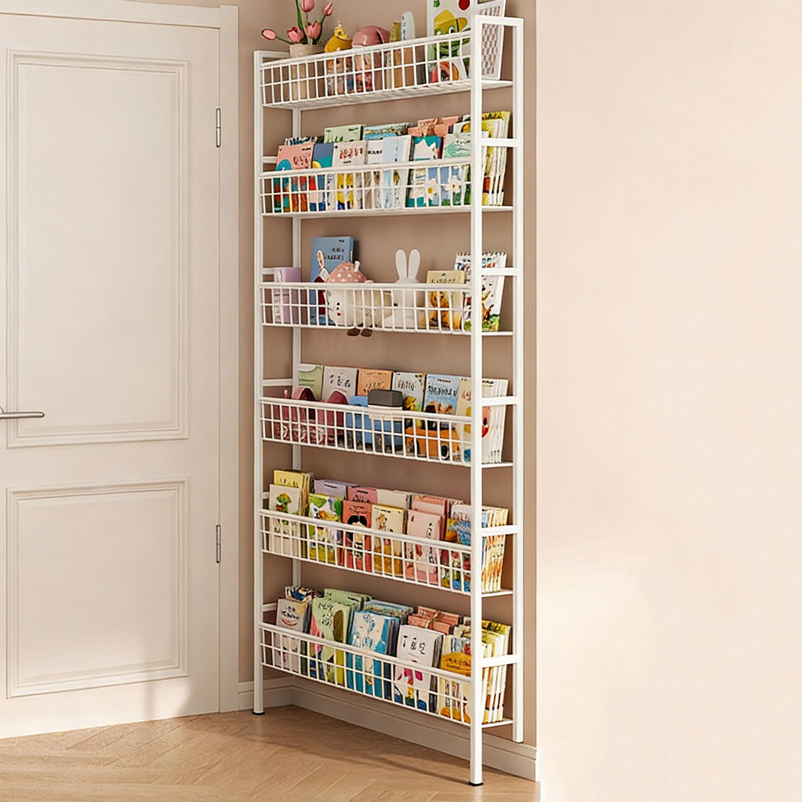 EstanteríA DetráS De La Puerta,Organizador Delgado DetráS De La Puerta,EstanteríA para Libros De Montaje En Pared,FáCil De Almacenar,para Dormitorio,Salas De Estar,Hogar,Oficina