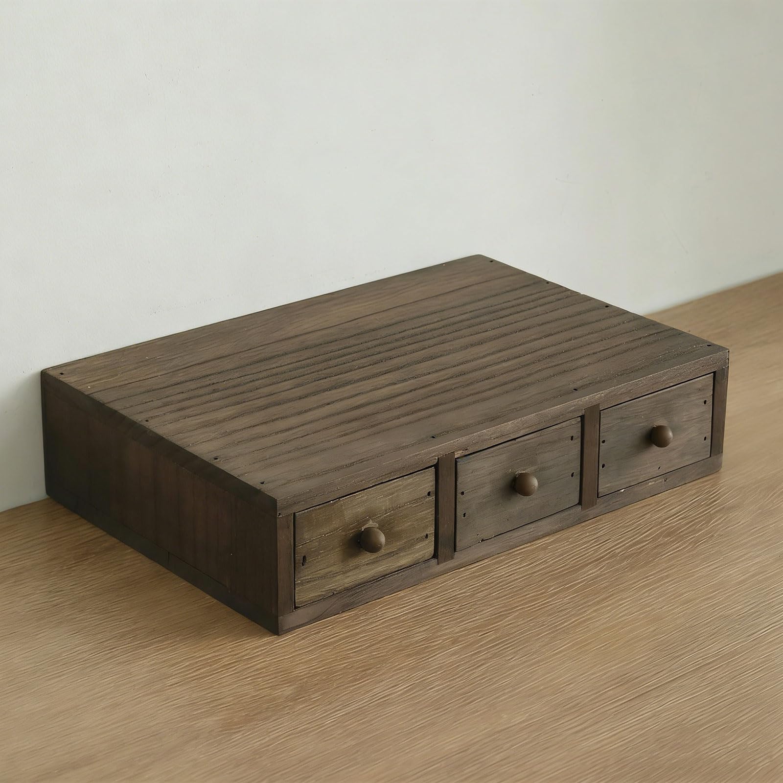 Generico Vassoio portaoggetti da scrivania in Legno per organizzare Accessori Scatola portaoggetti in Legno con cassetto per Gioielli cancelleria Pianificatore da Tavolo in Legno