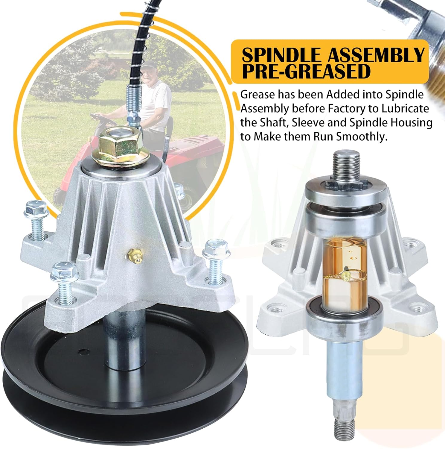 2 Pack Pre-Greased 918-04822B Spindle Assembly with 490-900-M061 Deck Wash Kit 954-04060C Belt Replaces 918-04822A 918 04822A 91804822A 918 04822B 91804822B 918-04889A 618-04822A 61804822A