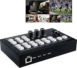 Mezclador de vídeo de transmisión en vivo, 4 HDMI 4 canales de entrada de vídeo conmutador 2 salidas HDMI Switcher, soporte 1080P@60Hz, HDCP 1.4, Mezclador de audio digital Transmisión profesional