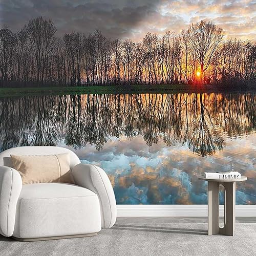 Miniatura 1 de Papel tapiz para Baño Lake House Decor Papel Tapiz de pared Decoración de habitación Fácil de cortar (Ancho) 31.5 pulgadas X (H) 24 pulgadas