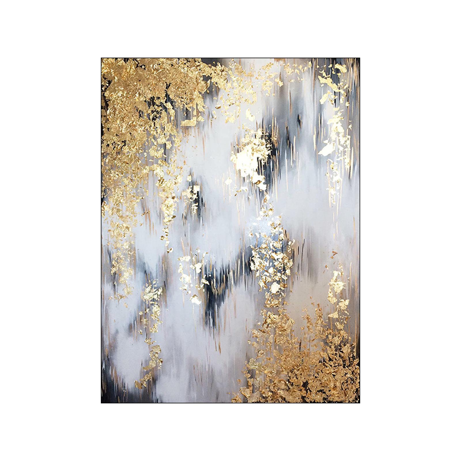Art mural abstrait Lot de 2 impressions encadrées Poster Wall Art Toile Peinture Vintage Golden Minimalist Luxury Picture 20x35cm(8x14in) x2 avec cadre