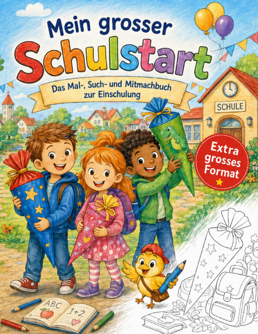 MEIN GROSSER SCHULSTART: Das Mal-, Such- und Mitmachbuch zur Einschulung