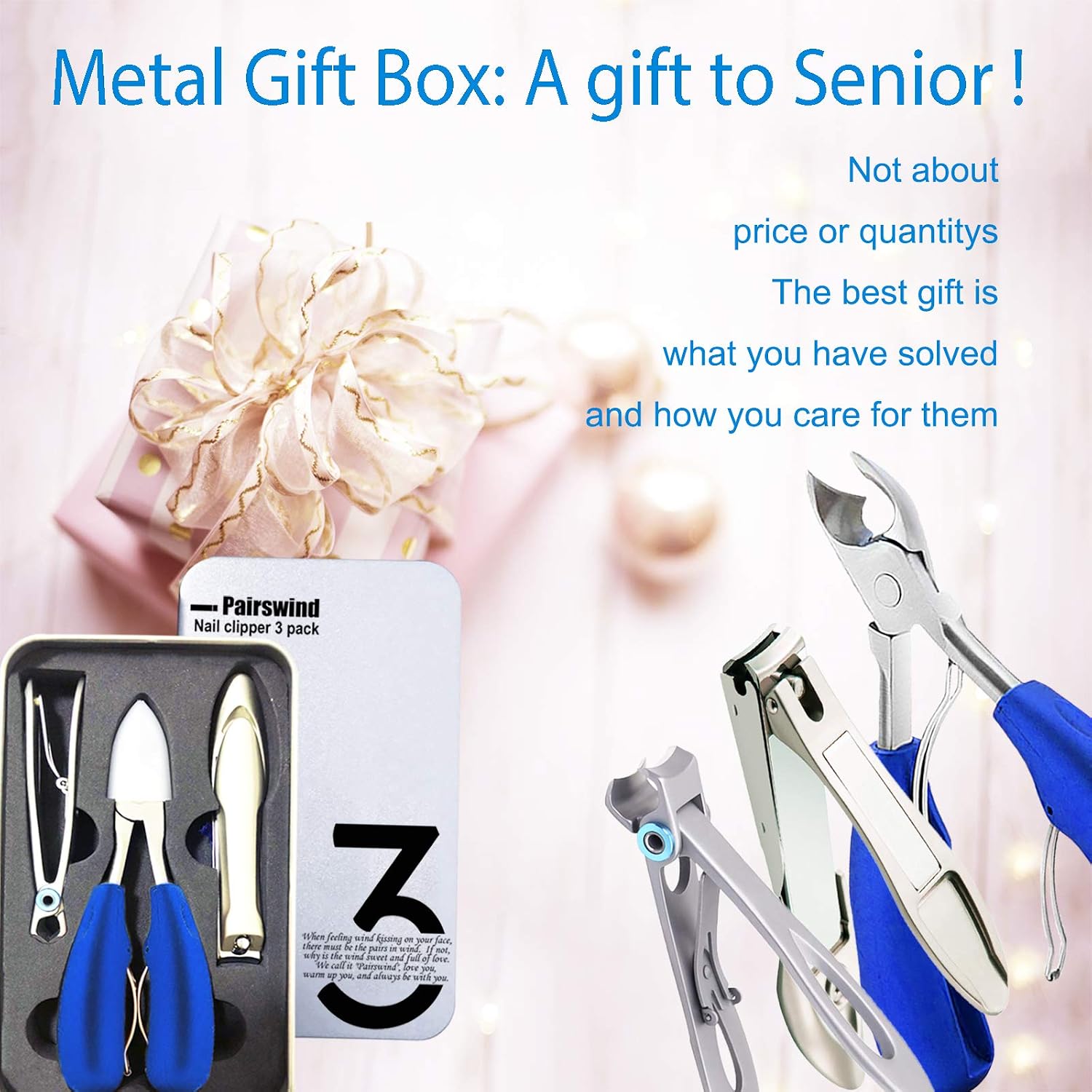 Nail Clippers for Thick, Mens Nail Clippers for Large Big Thick Nail (Blue)
