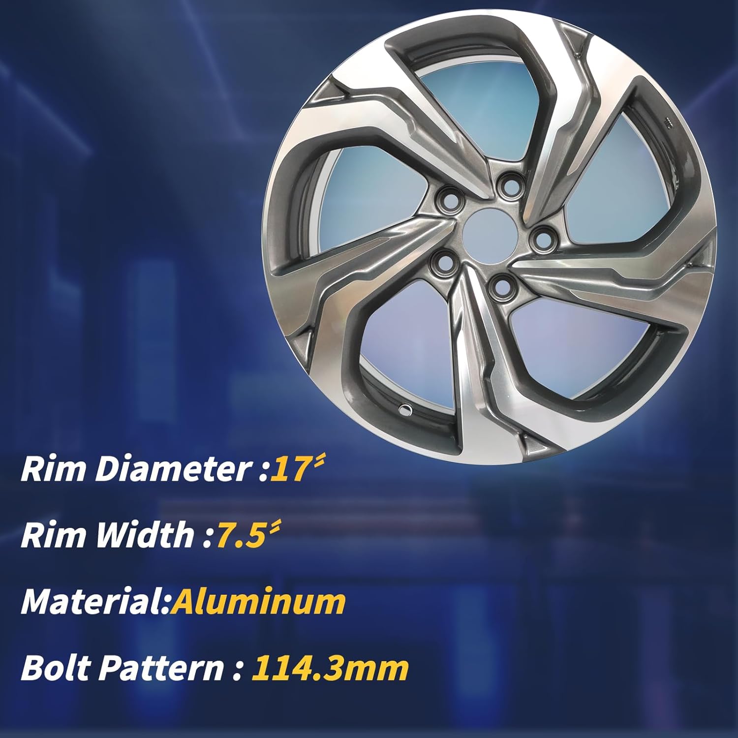 17x7.5" 17 Inch Aluminum Alloy Wheel Rims Fit for Honda Accord 2018 2019 2020 2021, Direct Fit, OE Specs Single Replacement Rim