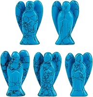 Vista 17 de mookaitedecor Set of 5 Assorted Crystal Angel Figurines, 1.5 inch Mini Guardian Angel Statue Carving Pocket Stone Sculpture for Home Room Office