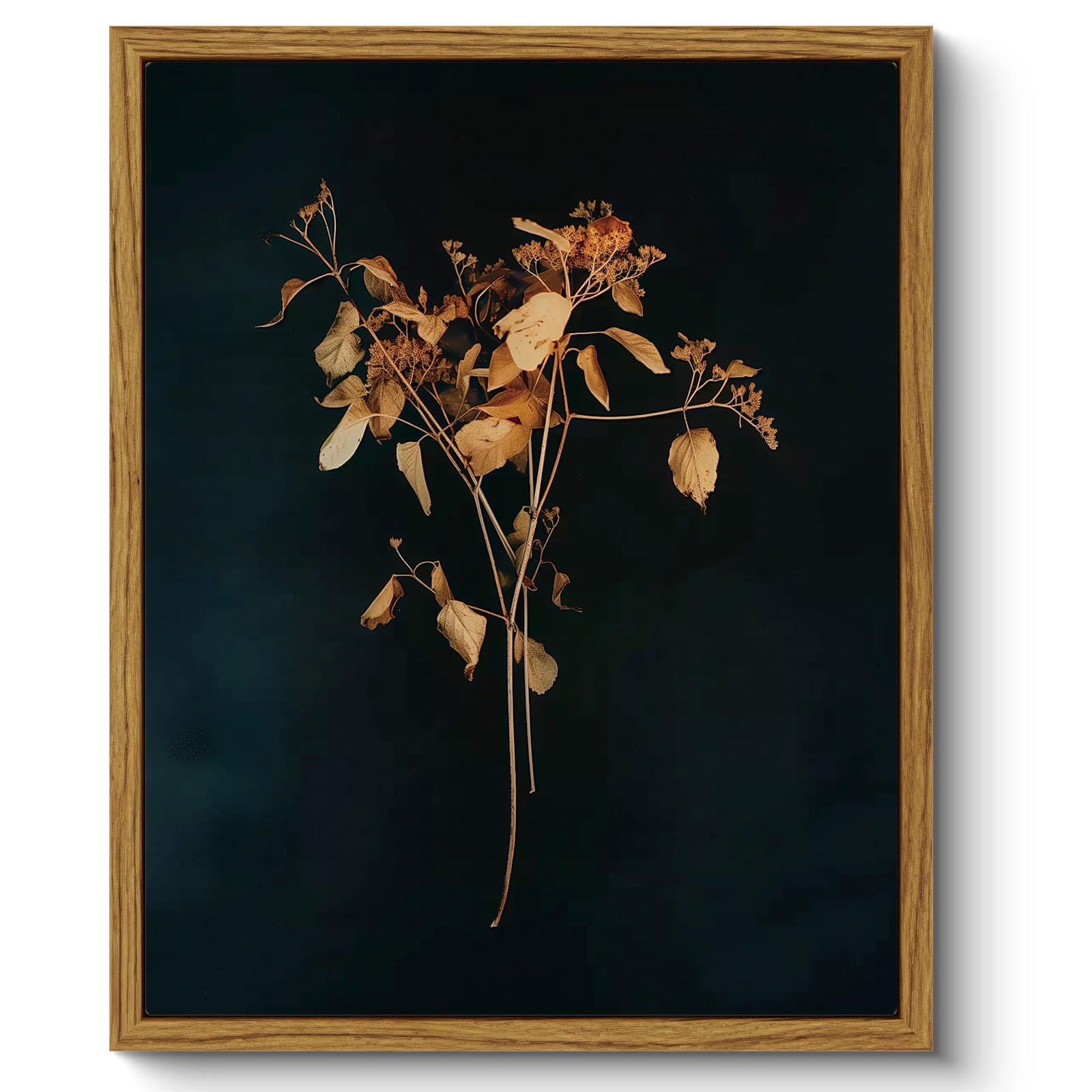 ARPEOTCY Vintage Framed Botanical Wall Art, Bedroom Bathroom Dark Floral Pictures Art Decor, Canvas Print Retro Paintings, Home Rustic Farmhouse Neutral Moody Decor, 8x10 Inch