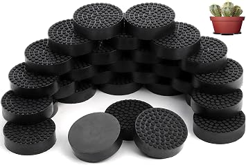 Yesland 30 Pack Rubber Pot Feet - 1.8 Inch Non-Slip Solid Rubber Pots Risers Invisible Plant Risers for Patios, Decks, Gardens and Floor