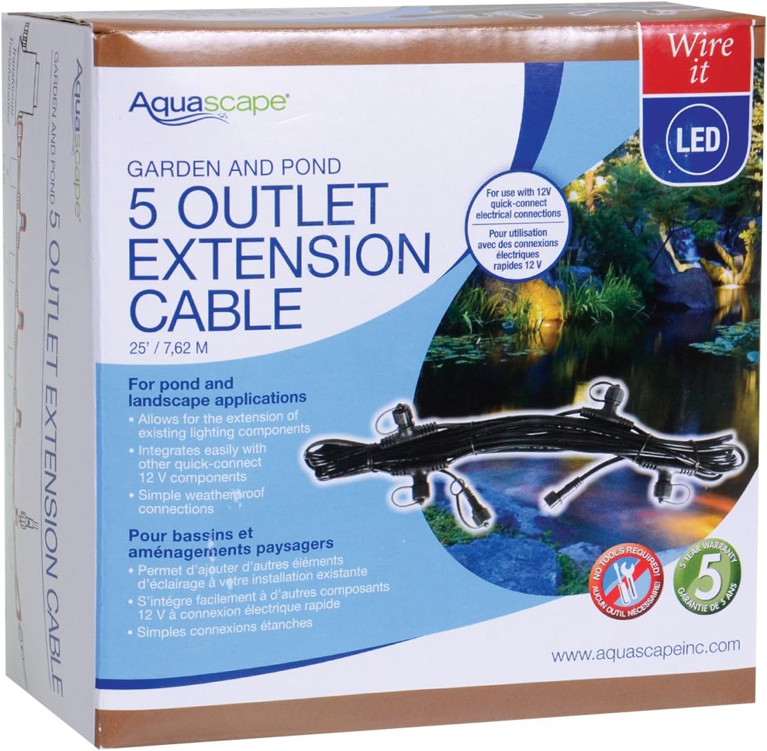 Aquascape Outdoor Lighting Extension Cables (5-Outlet, 5-Pin)