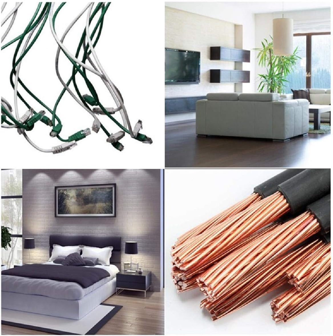 100 Pcs 6mm Round Cable Wire Clips with Steel Nails Cable Staples Cable Management Cable Cord Fasteners Electrical TV Speaker Wires Clips