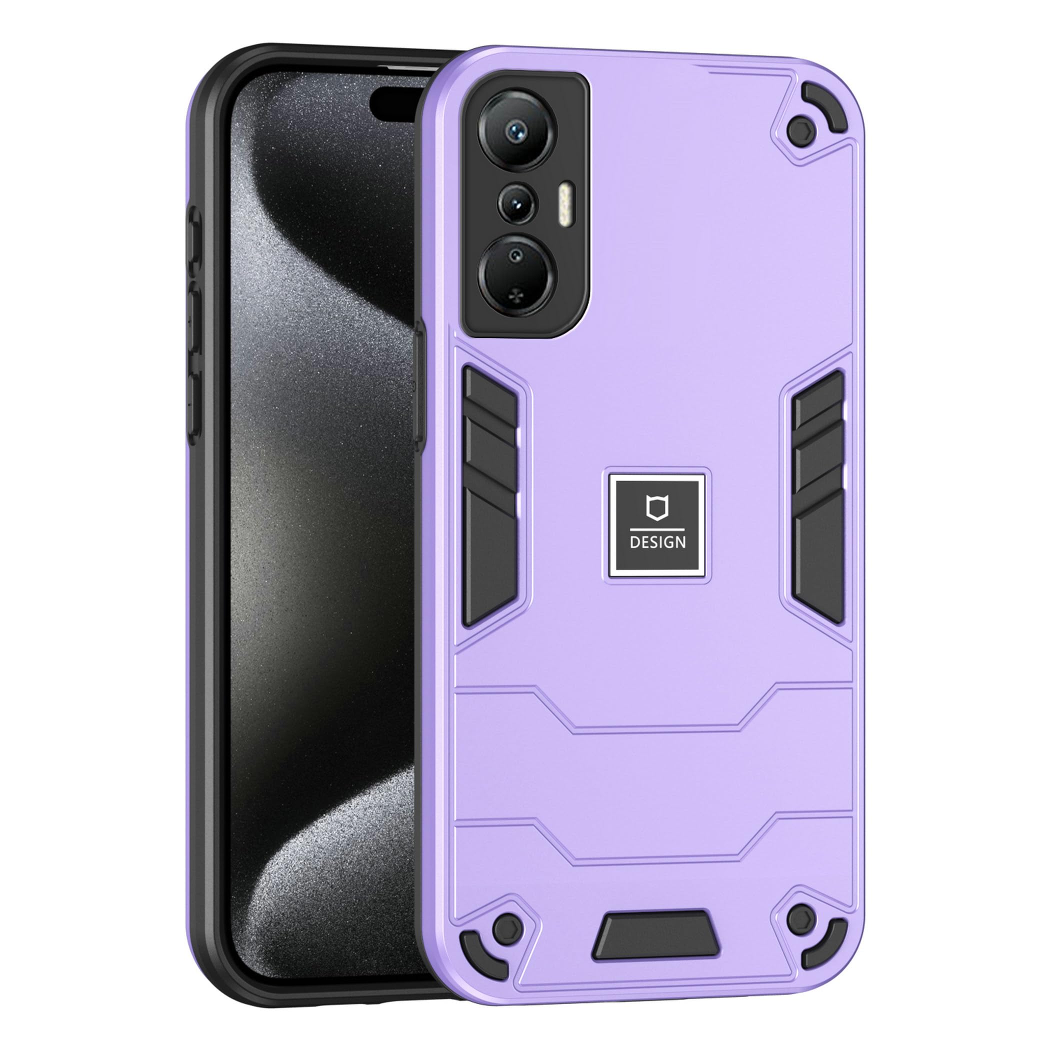 Case for Infinix Hot 20S Hard PC+TPU 2 in 1 Anti-Vibration and Anti-Drop Compatible with Infinix Hot 20S X6827 Phone Case Cover Purple